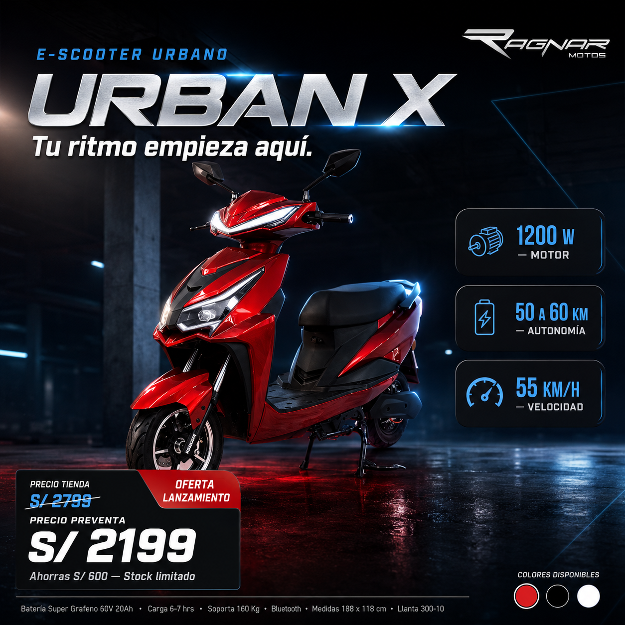 Scooter Electrico Modelo UrbanX